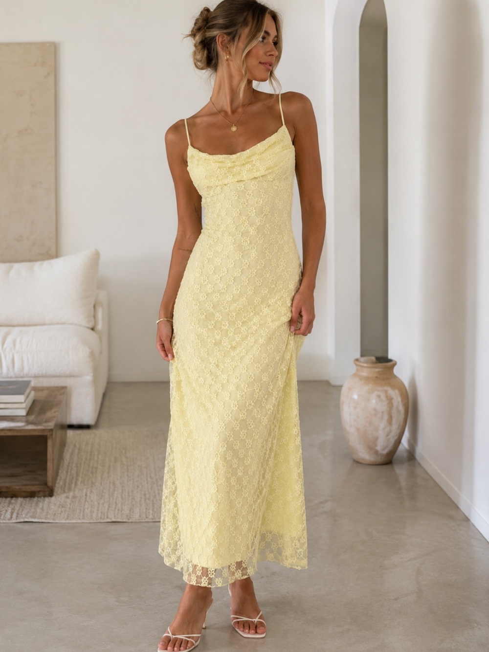 Adoni Mesh Maxi Dress in Canary Yellow
Bardot